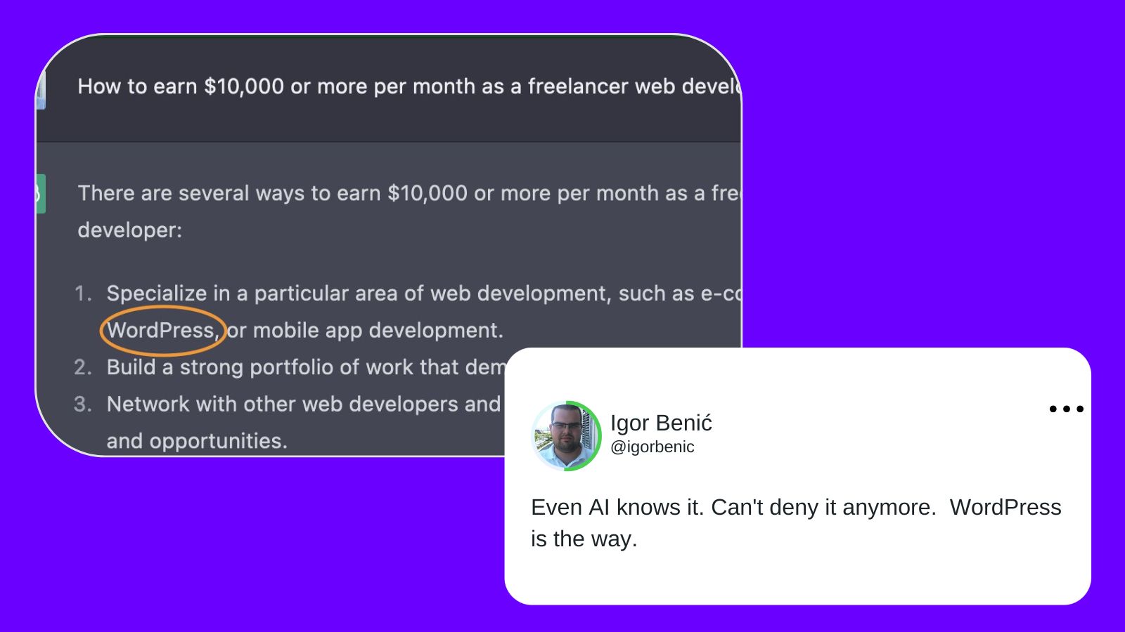 Igor Benić tweeting 