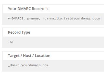 Here is the sample DMARC record.