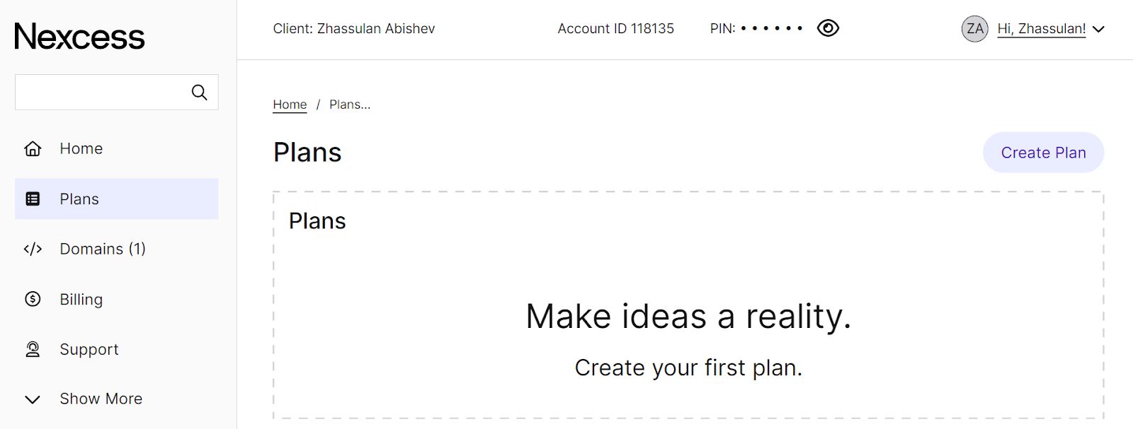 Setting up your hosting plan.