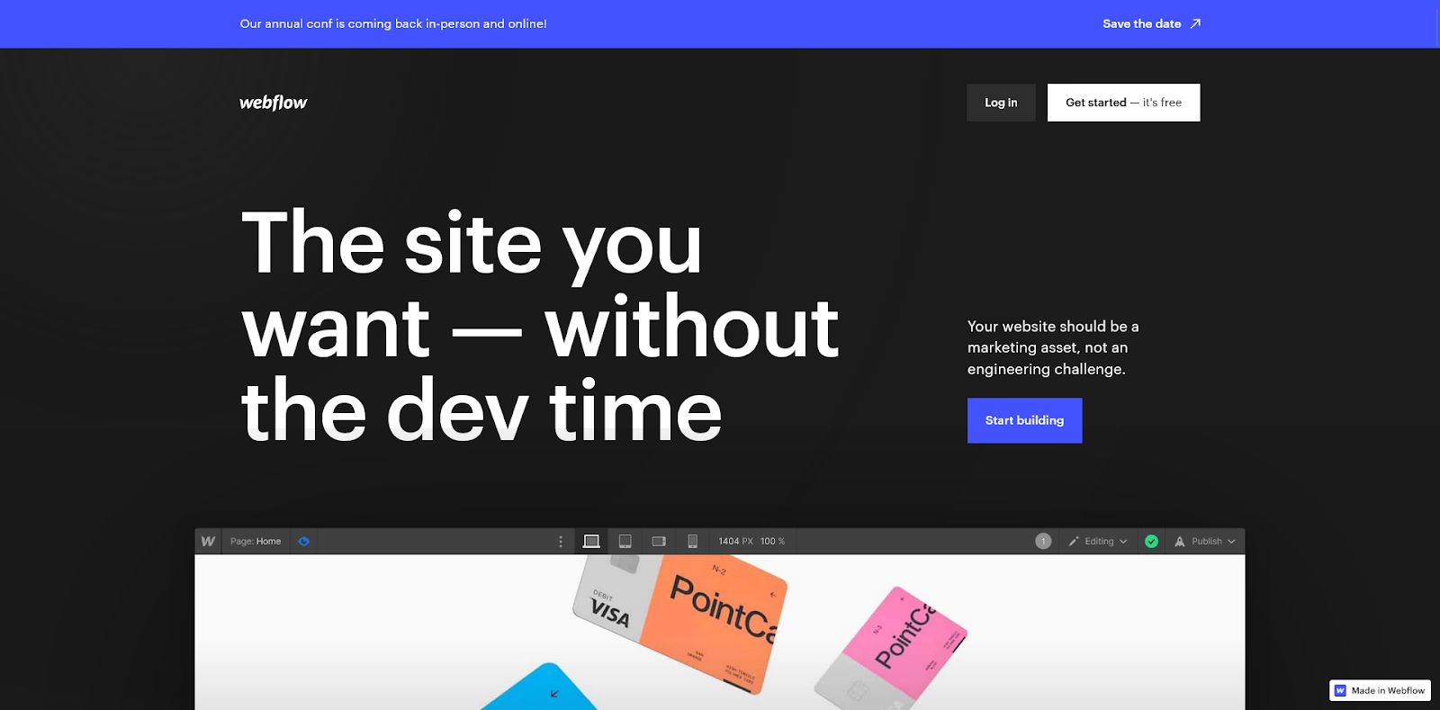 Webflow no-code website builder.