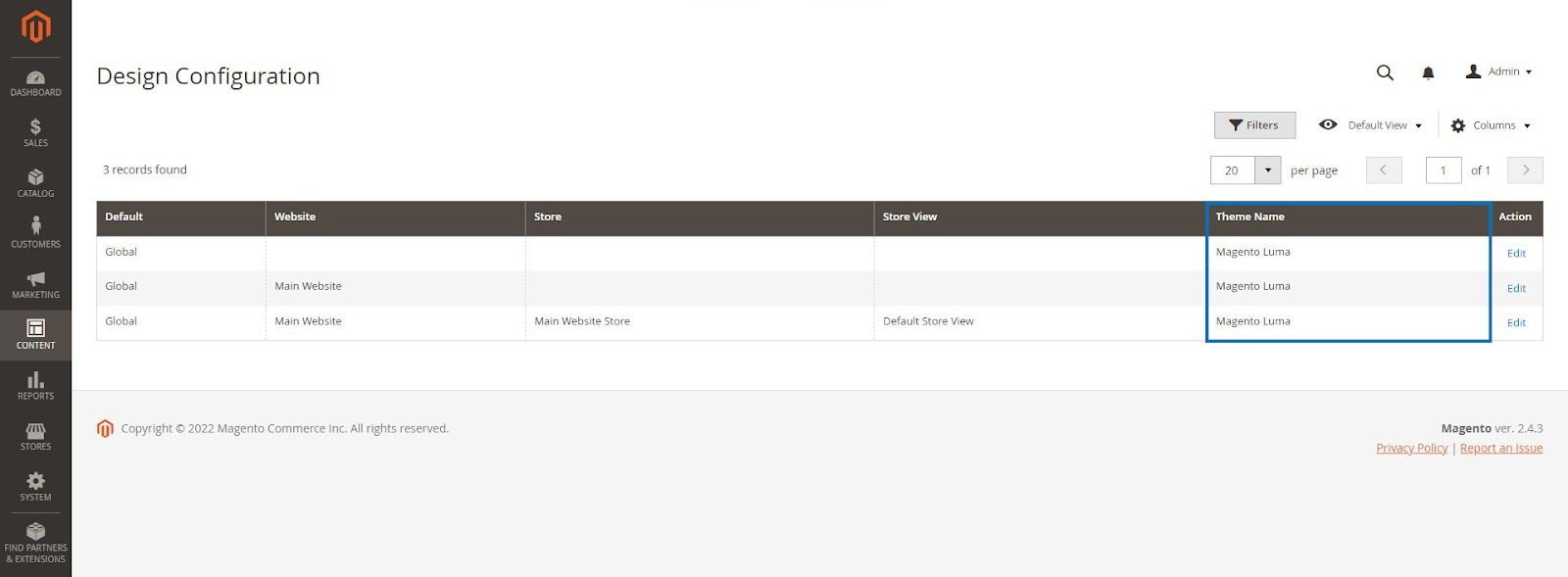 Check the theme isn’t applied to a store view.
