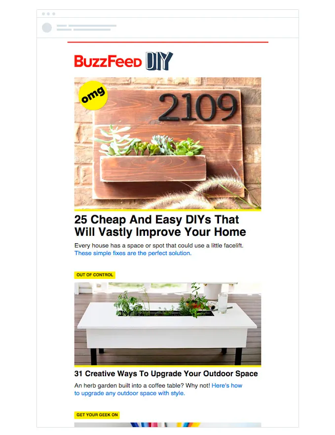 Buzzfeed email example