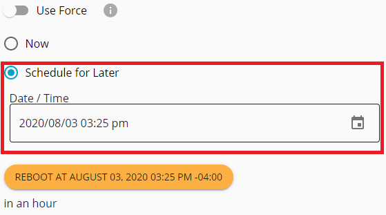 schedule for later dialogue box
