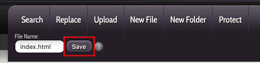 file save link highlighted