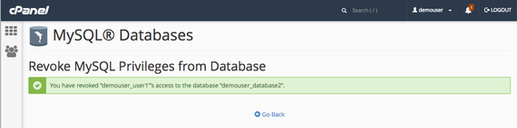 revoke access success message