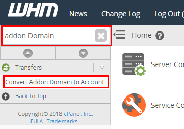 whm add on domain