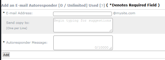 add autoresponders screen