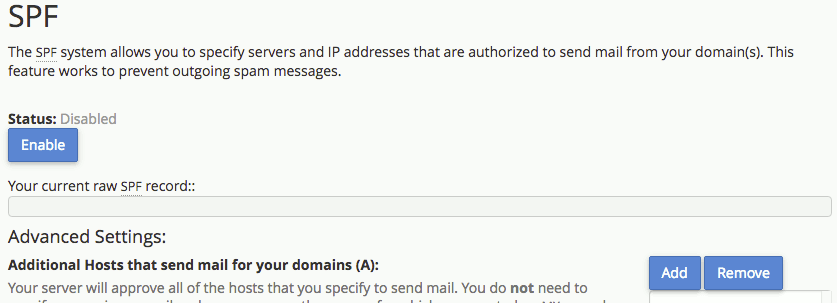 enabling SPF