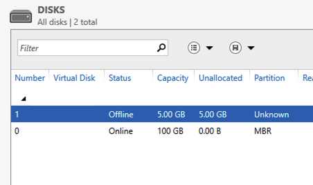disk selection screen