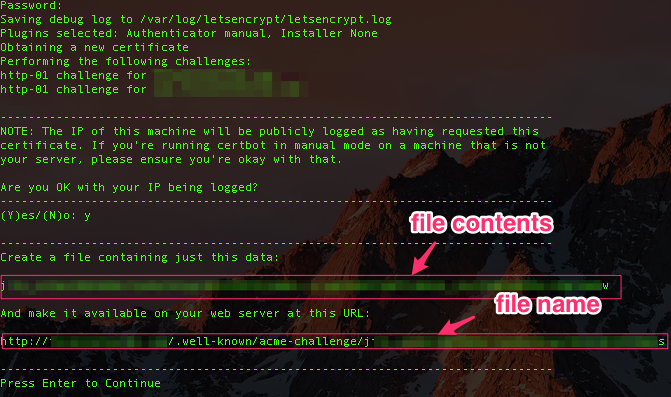 file creation for ssl cert via command line