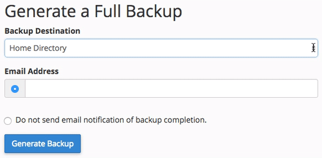 choose a backup destination