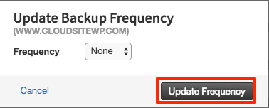 update frequency button highlighted