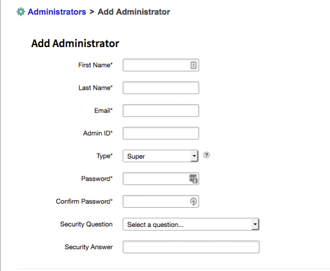 gif showing administrator info entered