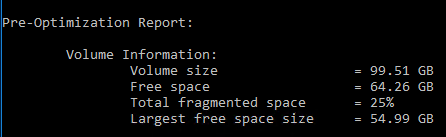 preoptimization defrag report