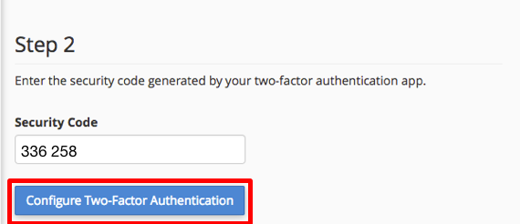 configure button highlighted