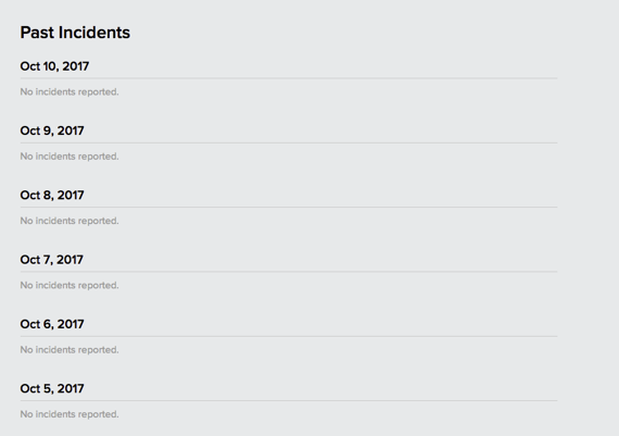 past incidents showing