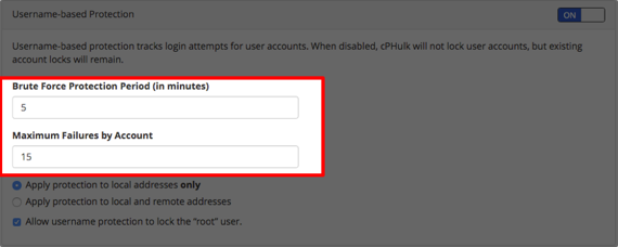 time for protection and max failures allowed