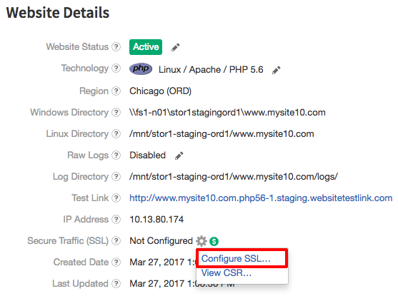 configuring your SSL