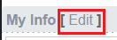 my info edit link highlighted
