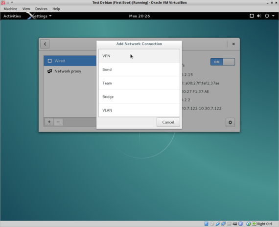 vpn link highlighted
