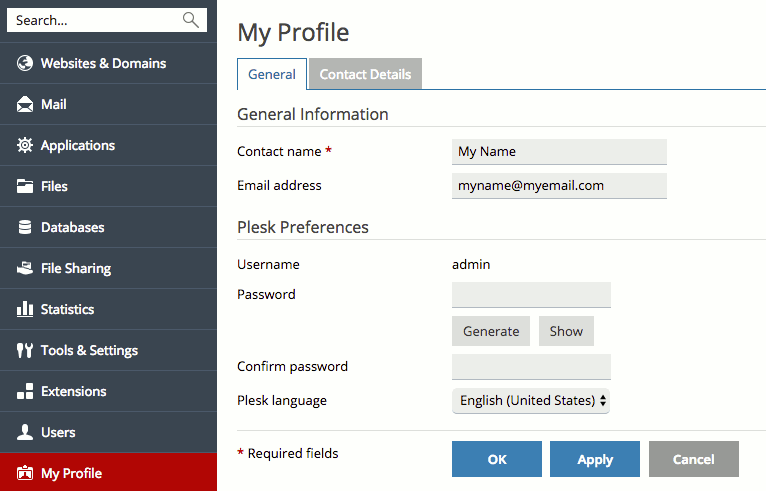 entering new password