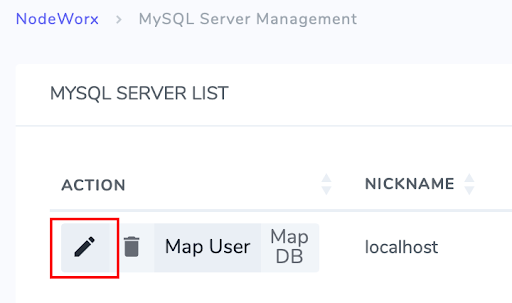 mysql root user edit button