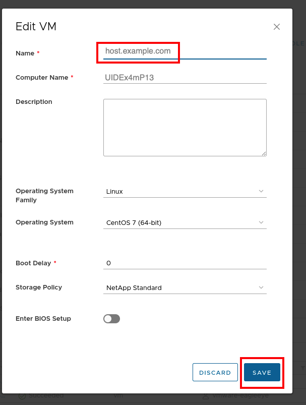 hostname edit screen
