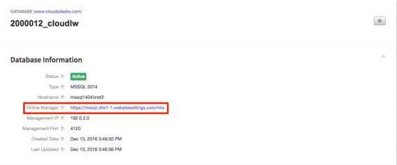 online manager section highlighted