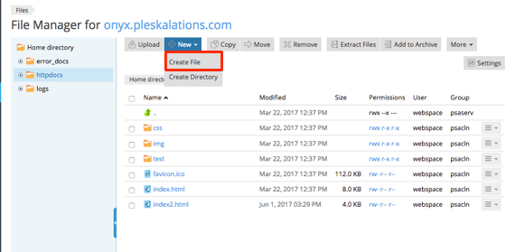 Create file link in drop down highlighted
