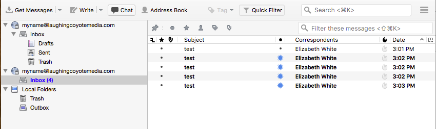 emails moved to destination