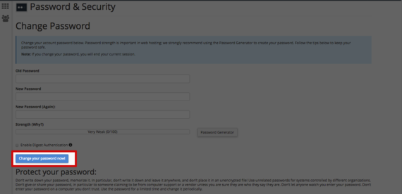 change password now button