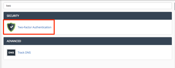 two factor authentication link highlighted