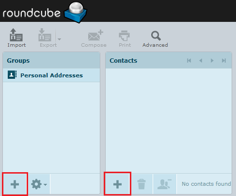 add contacts buttons highlighted
