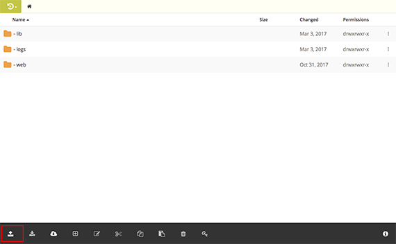 upload icon highlighted