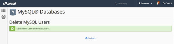 delete user success message