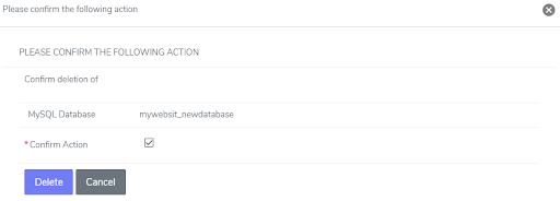 confirm database delete