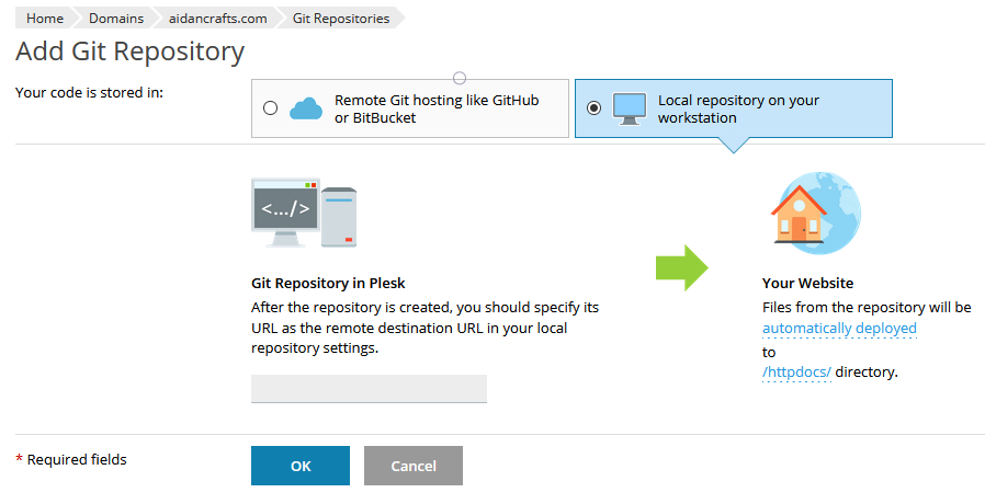 local git repository screenshot