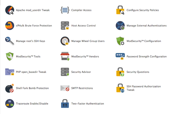 whm security center home page