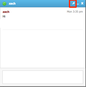 chat screen pop-out highlighted