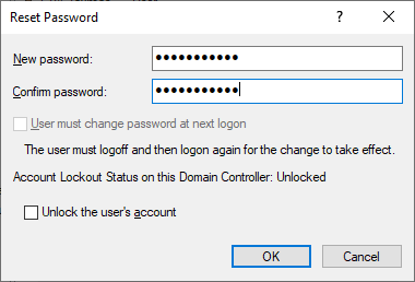 changing a password screenshot