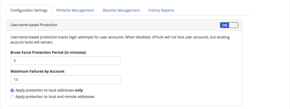 configuration settings tracking logins