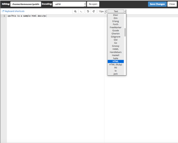 coding language drop down