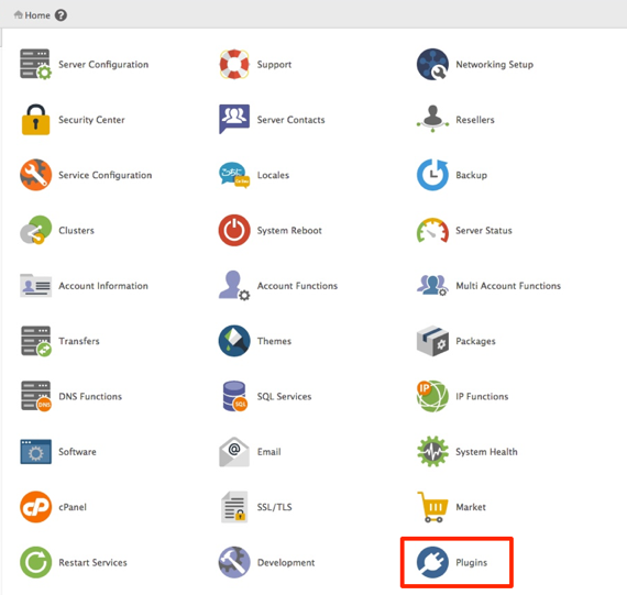 plugin link highlighted