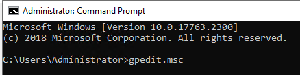 command to open group policy editor