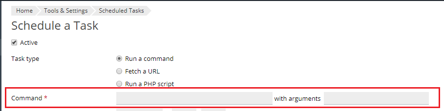 command field highlighted
