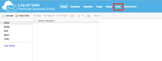 chat button highlighted in menu