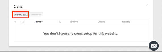 create button highlighted in cron section