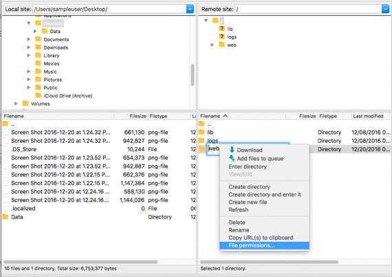 gif showing file permissions being set
