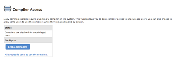 enable compilers section