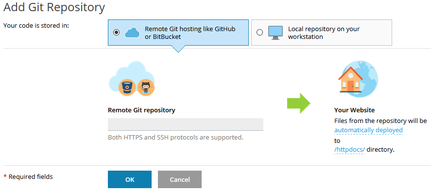remote git repository screenshot